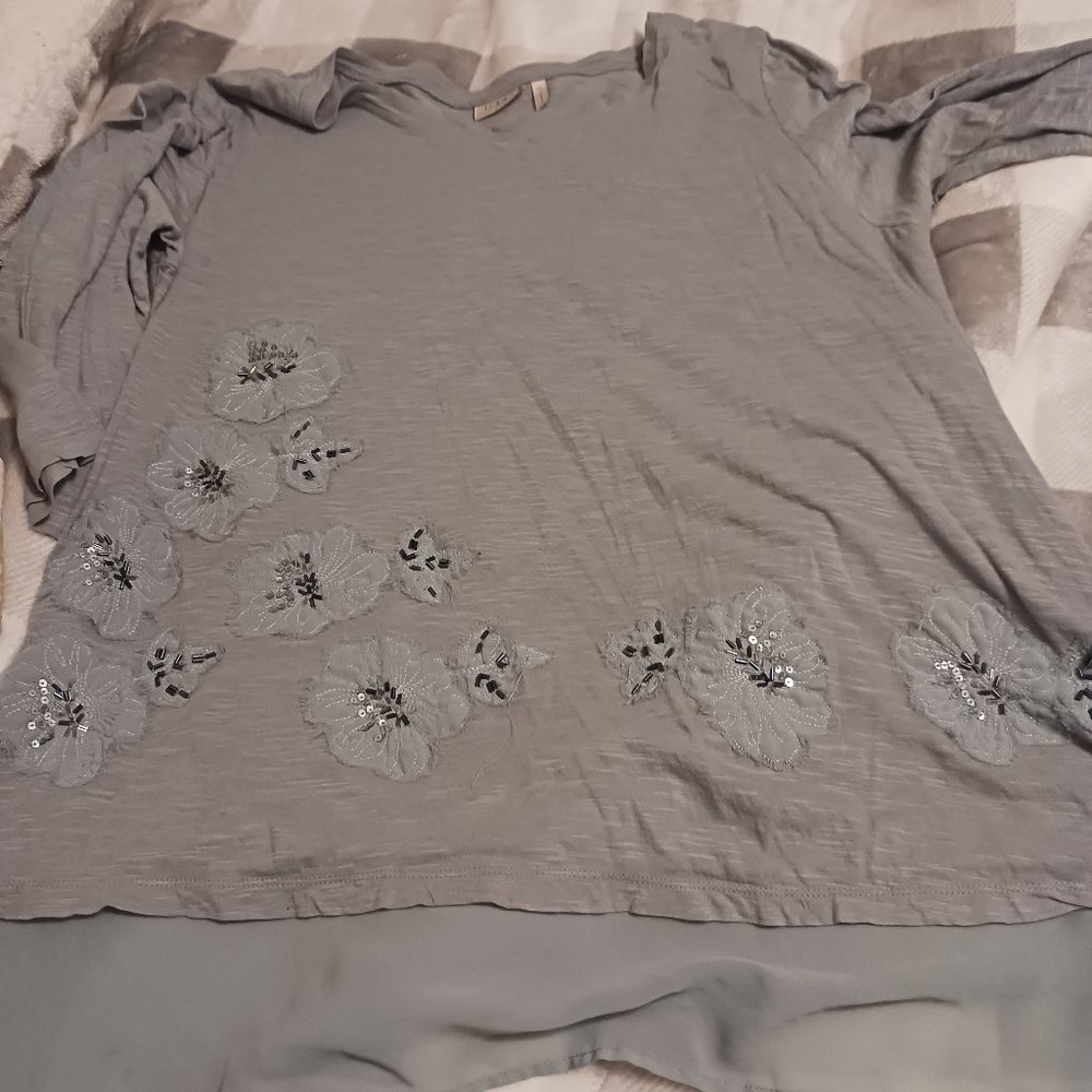 Womens long sleeve embellished shirt